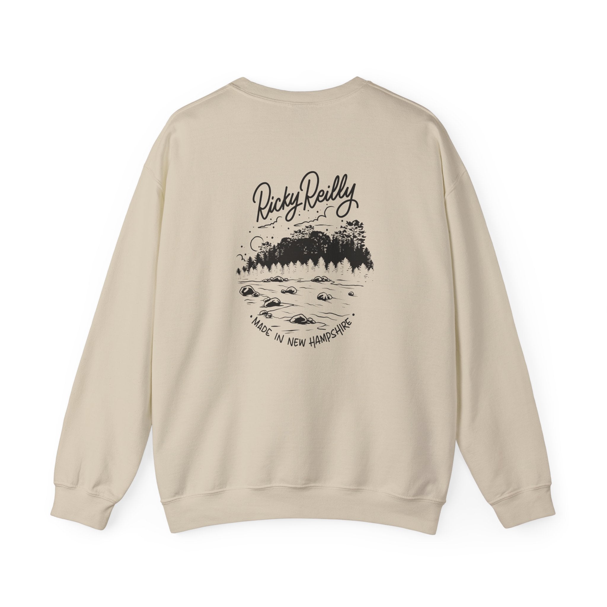 Crewneck Sweatshirt — Ricky Reilly Lake & Pine Forest Graphic