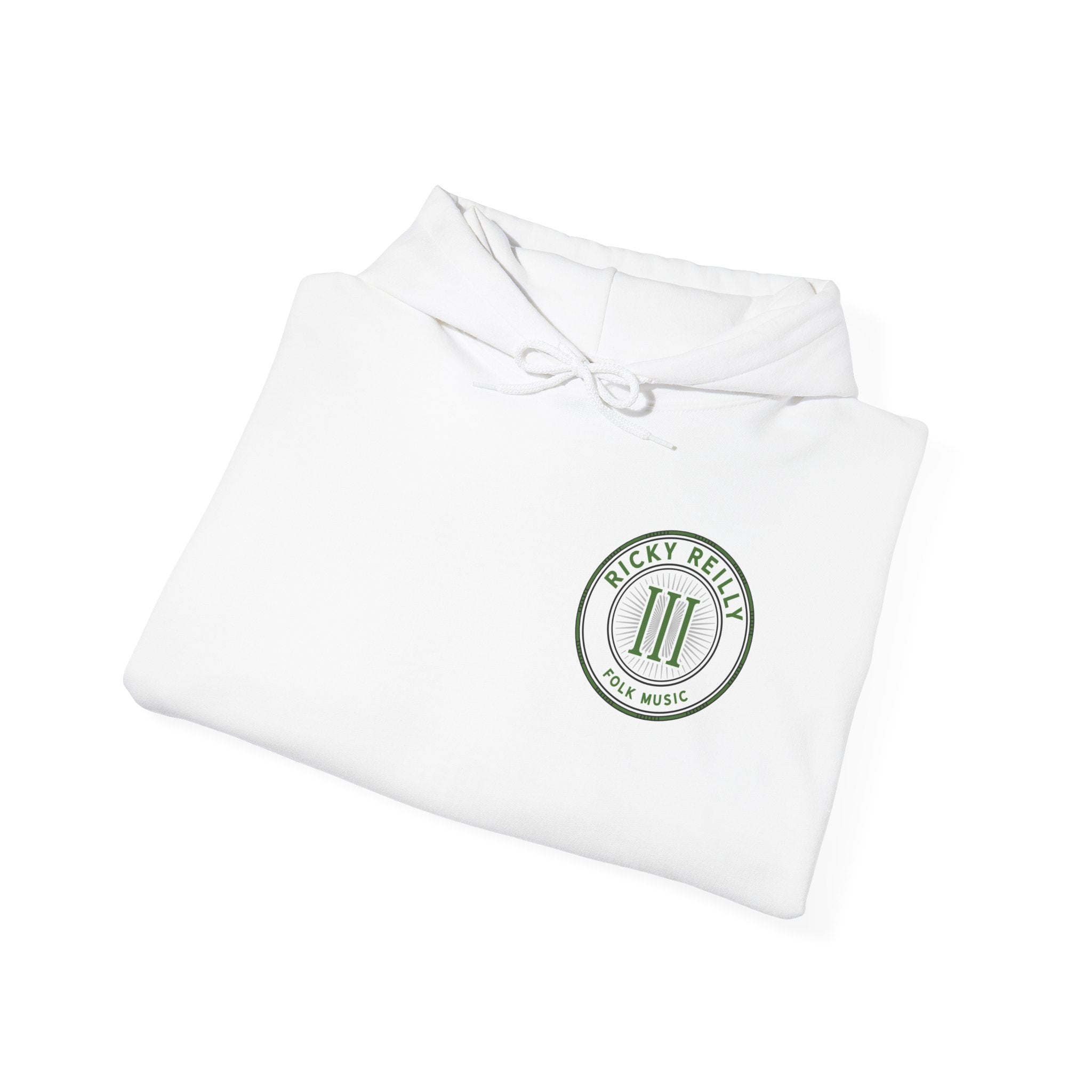 Minimalist 'III' Crest Hoodie — Vintage Green Logo Pullover