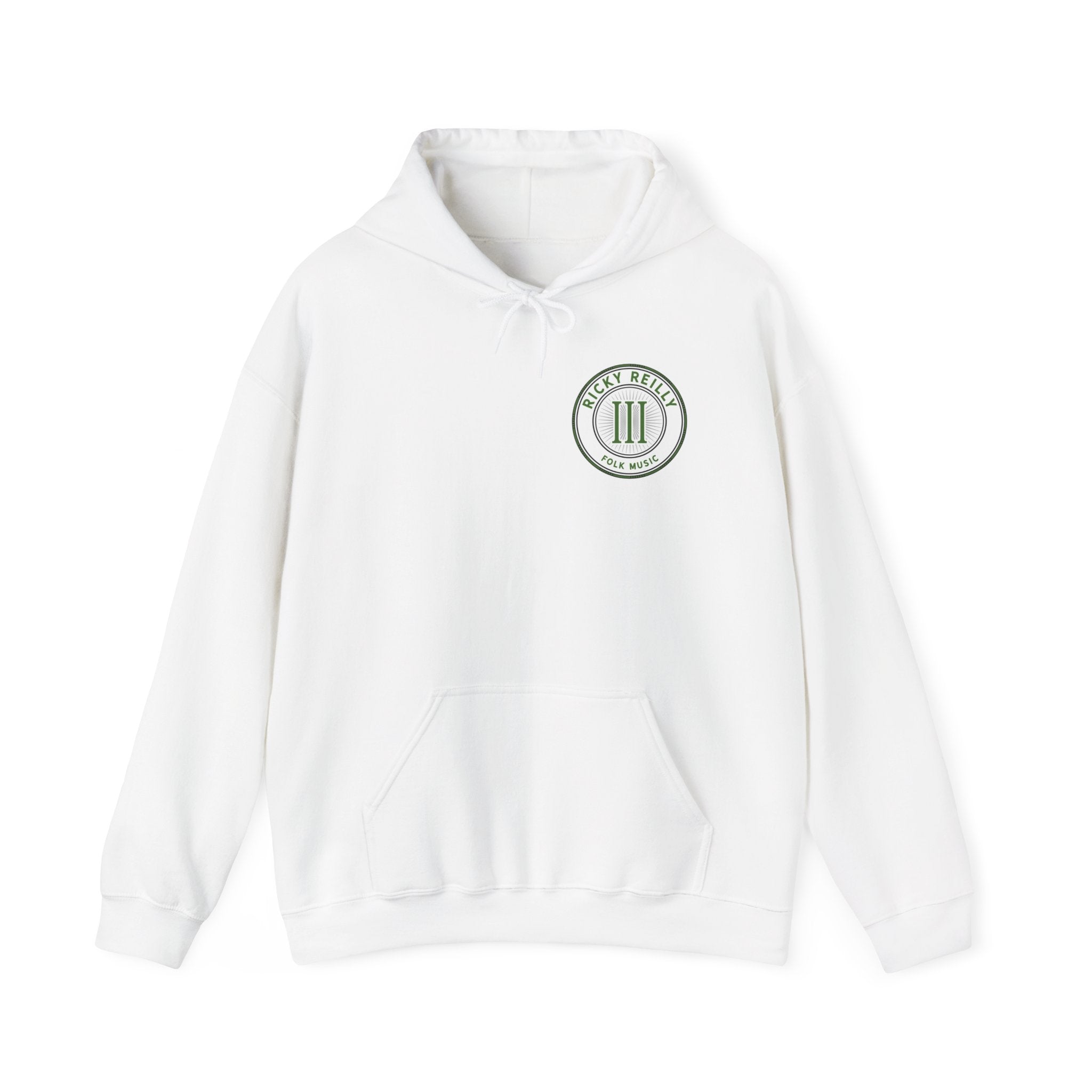 Minimalist 'III' Crest Hoodie — Vintage Green Logo Pullover