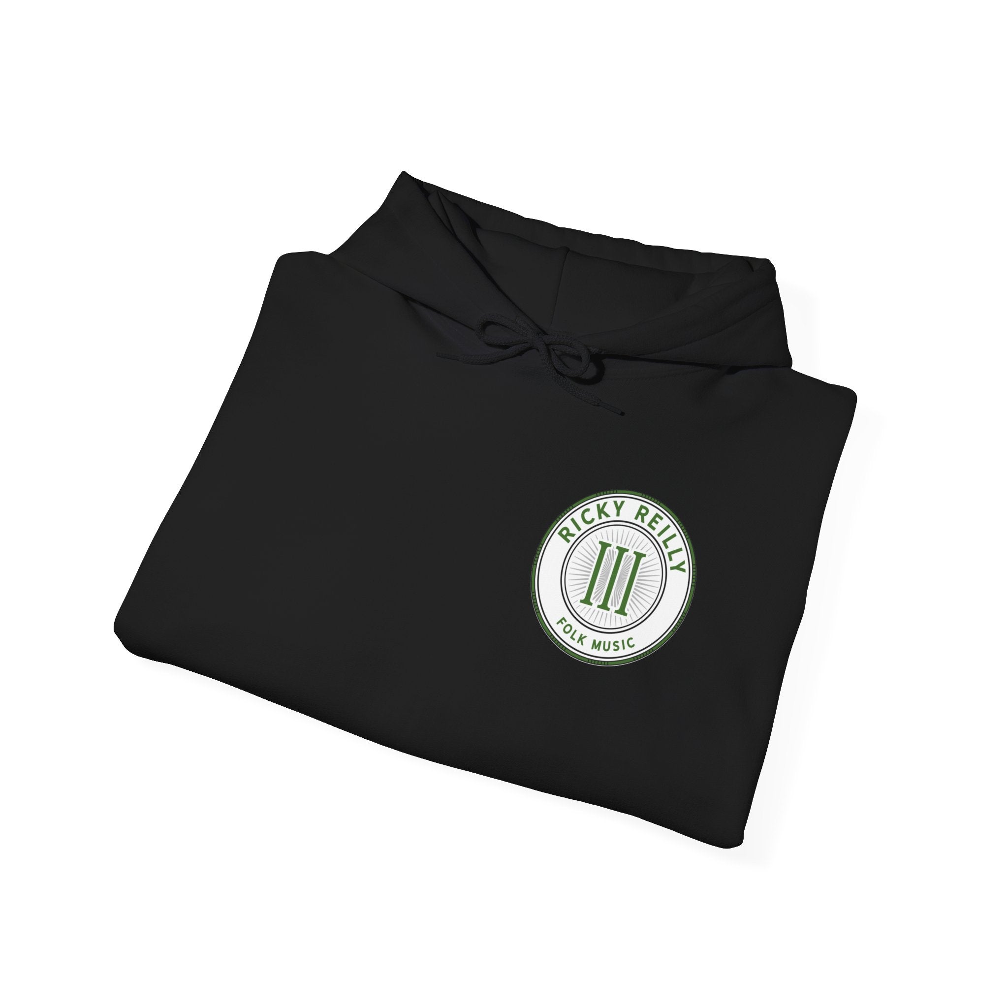 Minimalist 'III' Crest Hoodie — Vintage Green Logo Pullover